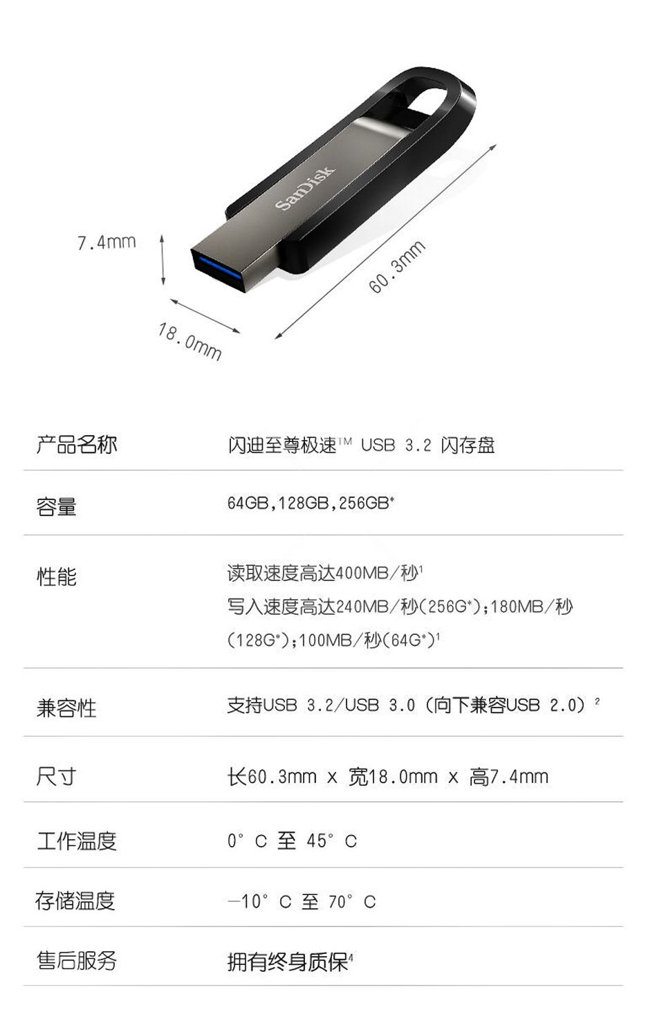 闪迪sandiskcz810128gbusb32至尊超极速固态u盘