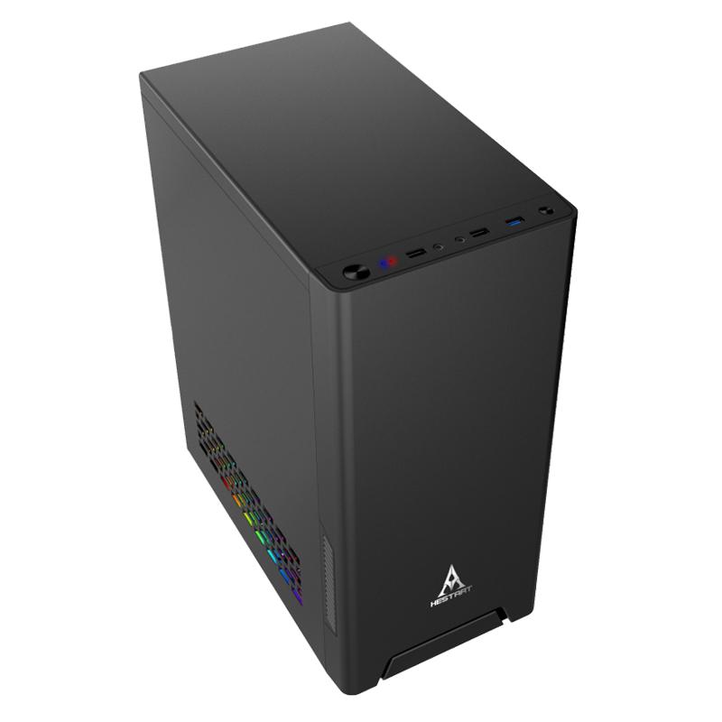 黑石塔 锐龙机箱 usb3.0接口 加宽加厚 办公电脑主机台式机机箱 黑色