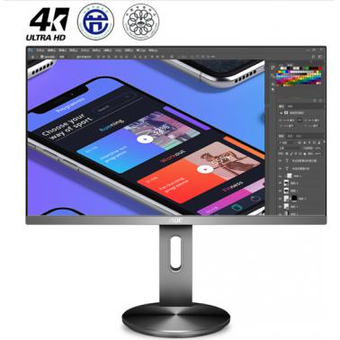 AOC(冠捷) U2790PQU 27英寸 4K高清 IPS廣視角 微框 99% sRGB 商用辦公節(jié)能 低藍(lán)光不閃旋轉(zhuǎn)升降PS4液晶顯示器