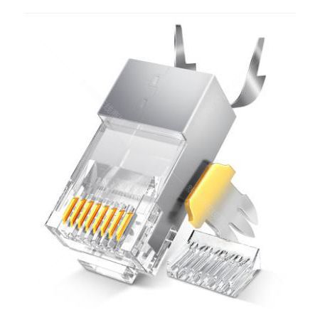 賽康 七類(lèi)水晶頭 cat7類(lèi)RJ45萬(wàn)兆屏蔽超七類(lèi)千兆電腦網(wǎng)絡(luò)線(xiàn)對(duì)接頭