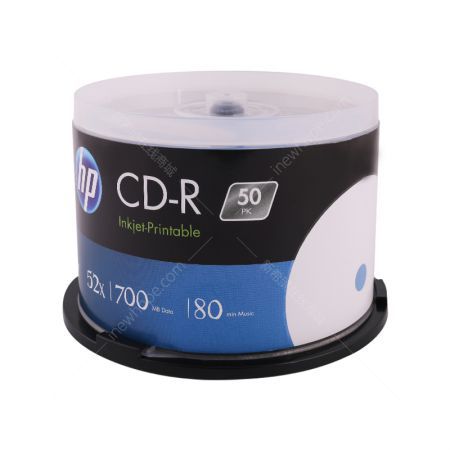 惠普 可打印CD-R空白光盤 52X 700MB 50片桶裝