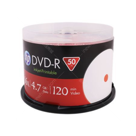 惠普 可打印DVD-R空白光盤 16X 4.7G 50片桶裝