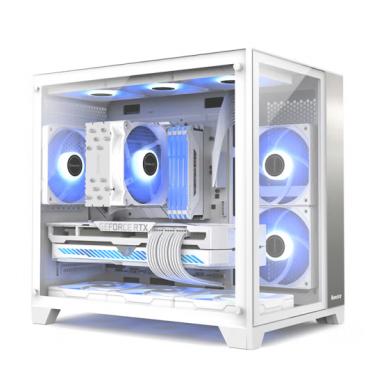 航嘉（Huntkey） S920暴風(fēng)雪-白色 鋼化玻璃全景側(cè)透電競游戲機(jī)箱（支持240水冷/9個(gè)風(fēng)扇位）