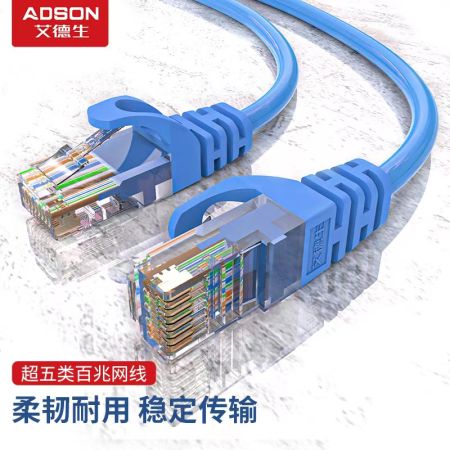 艾德生 55046 超五類無氧銅成品網(wǎng)線 5米 過福祿克信道測試 工程級機房網(wǎng)絡跳線 國標過測 藍色