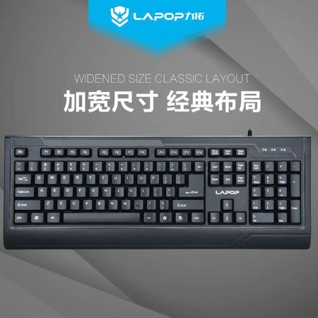 力拓 WK25 有線鍵盤 辦公臺式電腦筆記本外接有線鍵盤 黑色 USB口 行業(yè)辦公強烈推薦 耐用耐看