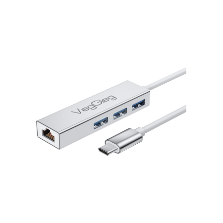 唯格 V-K417 Type-c 3.0千兆兆網(wǎng)卡(免驅(qū))+3口USB 3.0 HUB集線器