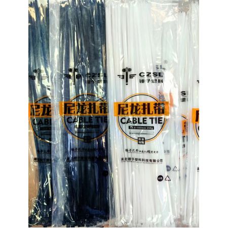 錘子 8X500 自鎖式塑料尼龍扎帶 白色 塑料扎帶打包捆綁固定綁帶束線帶 一包(70條)
