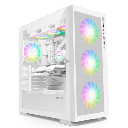 絕塵俠 幻影360 白色 機(jī)箱 頂部/前板支持360水冷 側(cè)開門鋼化玻璃支持E-ATX(雙CPU)/ATX/M-ATX/ITX主板