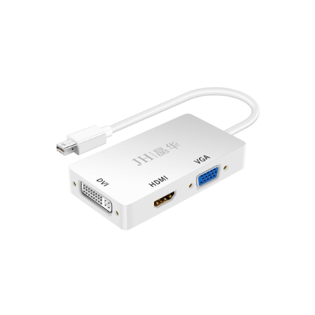 晶華 Z614 miniDP轉HDMI+VGA+DVI轉換器條形 白色