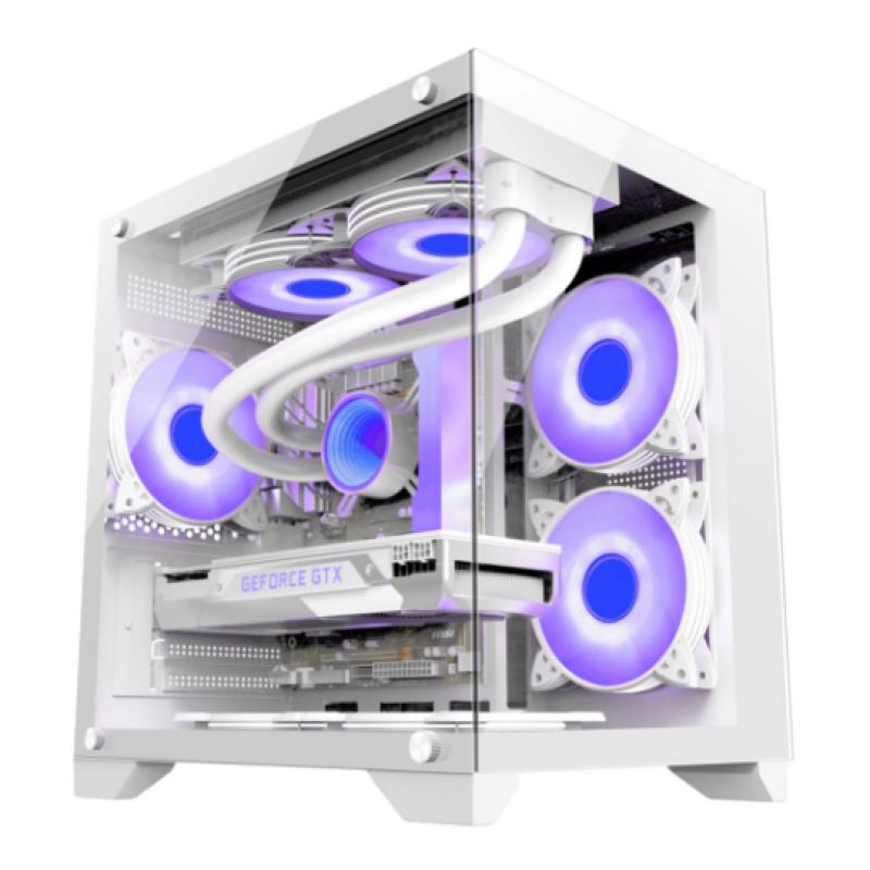 技展 S-01 天空之城 MINI海景房 白色 全視版無立柱機(jī)箱（USB3.0/M-ATX/）
