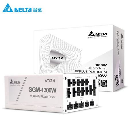 臺達(dá) SGM1300 白色ATX3.0白金游戲電源 白金認(rèn)證 額定1300W