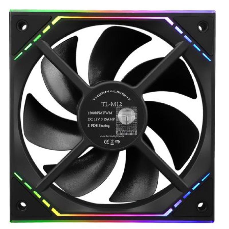 利民（Thermalright）TL-M12 12CM 性能級(jí)風(fēng)壓扇 1500R轉(zhuǎn)速PWM TL-M12黑框黑葉 光圈風(fēng)扇