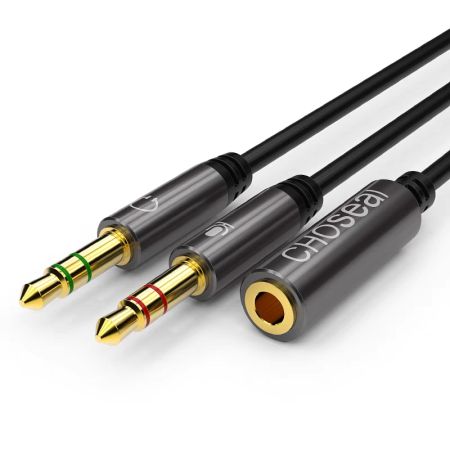 秋葉原 QS3502  臺(tái)式電腦 耳機(jī)麥克風(fēng)二合一線 手機(jī)耳機(jī) 接臺(tái)式電腦線 0.3米