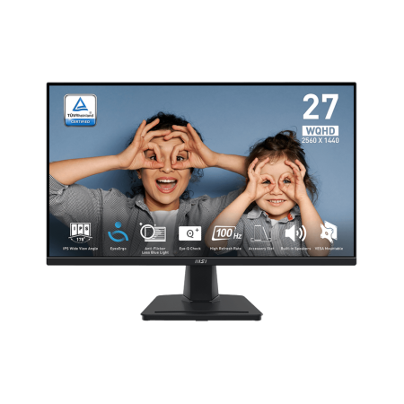 微星（MSI）PRO MP275Q 27英寸 2K 100Hz IPS 家用電競(jìng)辦公顯示器 內(nèi)置揚(yáng)聲器 支持壁掛 內(nèi)置音箱 高清電腦顯示屏幕