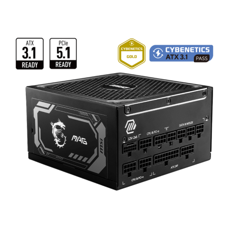 微星（MSI）MAG A1250GL額定1250W金牌全模組電源 ATX3.1/原生16PIN/原生PCIE5.1/七年保障/適配RTX4090顯卡