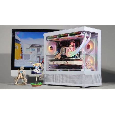 碩一V920白 無(wú)立邊框海景房 ITX主板頂置360水冷臺(tái)式機(jī)電競(jìng)機(jī)箱