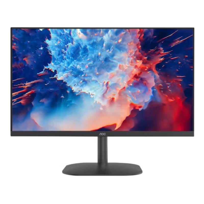 AOC 24B20HN2 23.8英寸低藍(lán)光不閃屏電腦顯示器 HDMI接口可壁掛窄邊框直面臺(tái)式家用辦公方底臺(tái)式電腦 