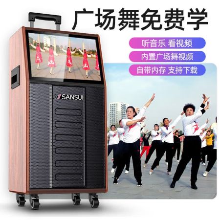 山水PC159家庭KTV音響套裝帶顯示屏 戶外廣場(chǎng)舞拉桿音響雙麥500G高音喇叭，尺寸：1“，音圈:25，磁鋼80航天磁，歐姆數(shù)：4Ω，中音喇叭，尺寸：6.5音圈80磁，磁鋼：25芯，歐姆數(shù)：5.2Ω，