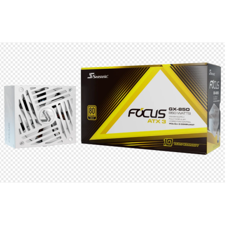 Seasonic新款V4海韻電源 FOCUS GX850 ATX3金牌全模全日系電容壓紋線原生12V-2×6 PCIe5  白色
