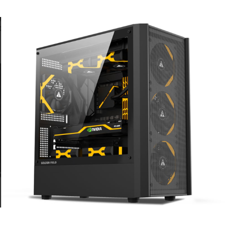 金河田風(fēng)爆921 鐵網(wǎng)面板，玻璃側(cè)透，支持M-ATX/ITX