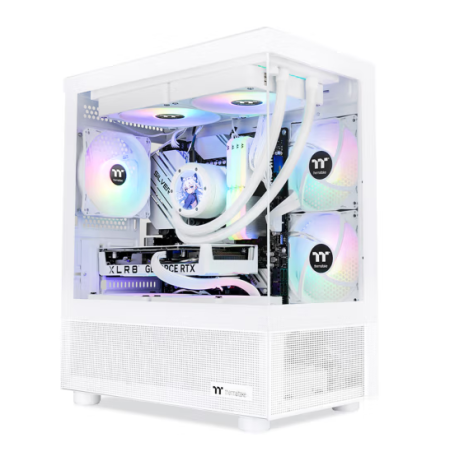Tt鋼影 透S240 海景房機箱  白色（M-ATX主板/支持240水冷/270°全景）