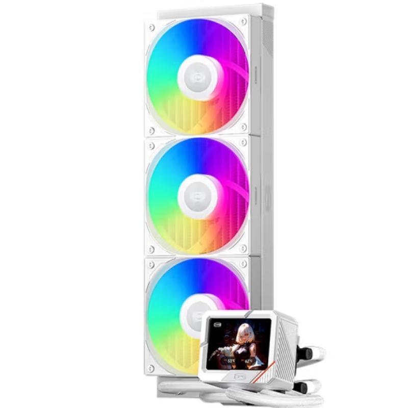 超頻三 GT360北境3.5吋液晶屏 一體式CPU水冷散熱器 白色（ARGB/多平臺(tái)扣具）