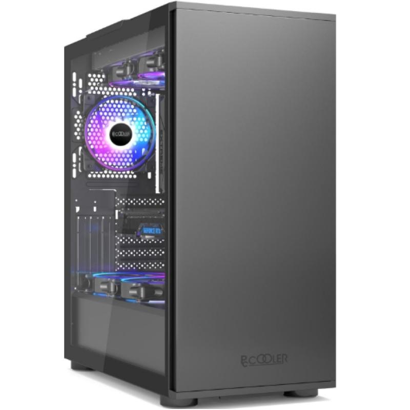 超頻三(pccooler)神機IE200青春版  黑色 全側(cè)透臺式游戲機箱