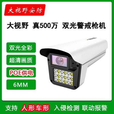 大視野626H-POE（6MM）500萬 黑光全彩 警戒槍機(jī) 人形報(bào)警+車形報(bào)警