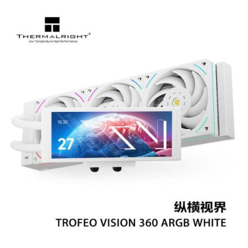 利民（Thermalright）TV360 白色 6.86英寸IPS液晶顯示屏ARGB，聯(lián)排性能風(fēng)扇，縱橫視界 水冷散熱器.