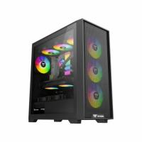 Tt（Thermaltake）鋼影 風S MiNi 黑色 機箱水冷電腦主機（支持MATX/鋼化玻璃側(cè)透/支持360水冷/高兼容）