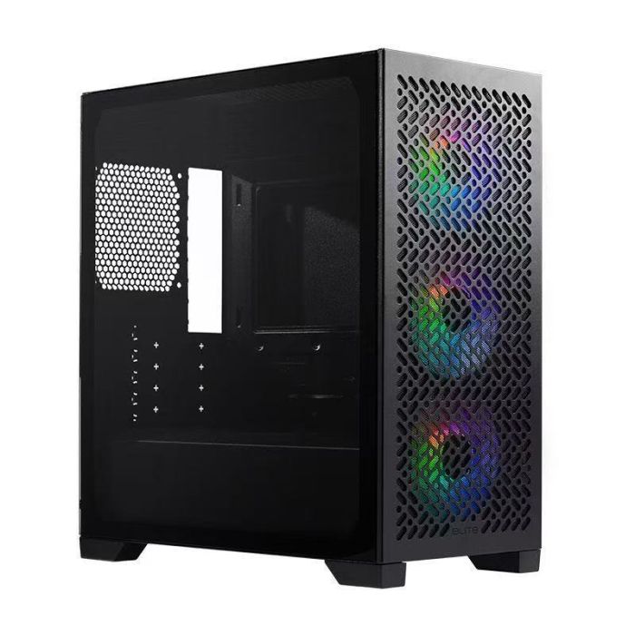 酷冷至尊 elite 302 MATX電腦機(jī)箱 免工具前面板/鋼化玻璃側(cè)板/支持USB Type-C 黑色（無風(fēng)扇） 前置Type-C 接口
