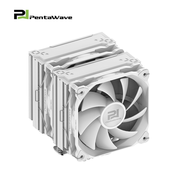 攀威(PENTAWAVE) Z06D LE WH 6熱管雙塔12CM風冷CPU散熱器高性能 扣具支持LGA1700/1851/AM4/AM5