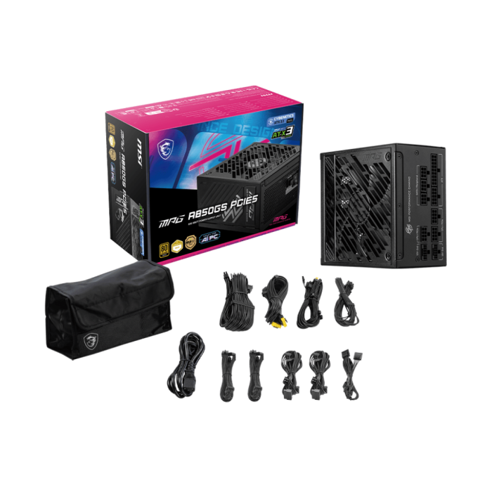 MSI微星MPG A850GS   額定850W金牌全模組電腦電源 ATX3.1/原生16PIN/十年保障/全日系電容/適配5080顯卡