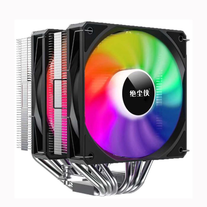 絕塵俠 六管雙塔 雙12cm風(fēng)扇 6銅管彩燈cpu散熱器 支持Intel AMD 多平臺