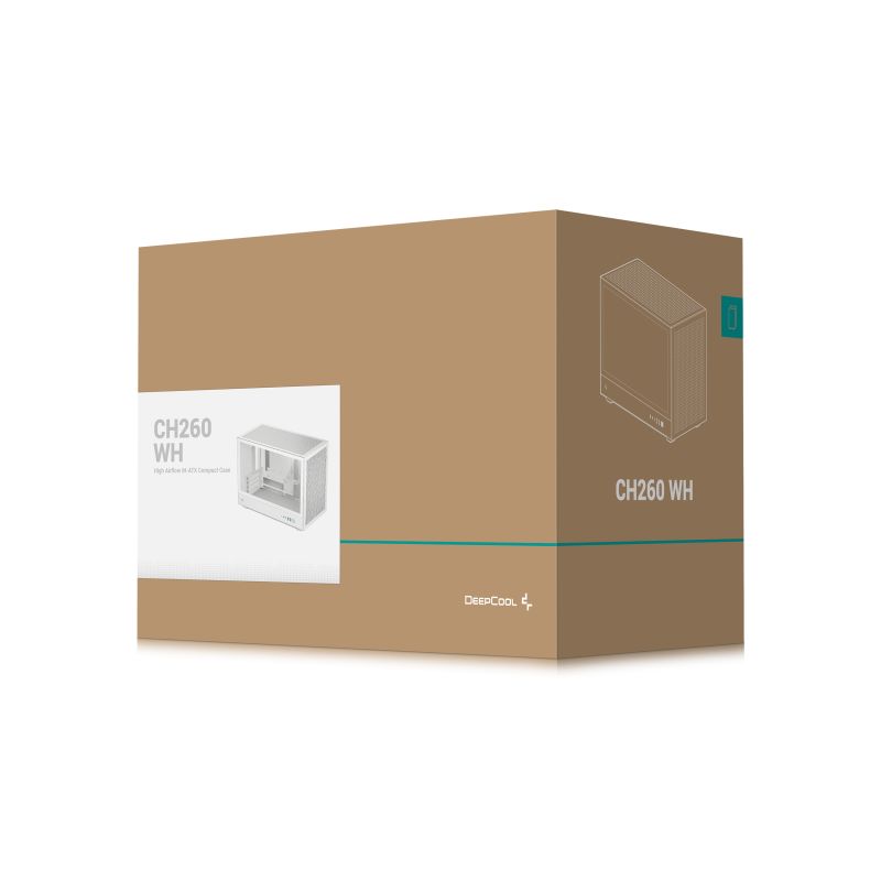 九州風(fēng)神（DEEPCOOL）CH260電腦主機(jī)機(jī)箱白色 支持M-ATX背插主板/支持360水冷/ATX電源/兼容388mm顯卡/Type-C接口