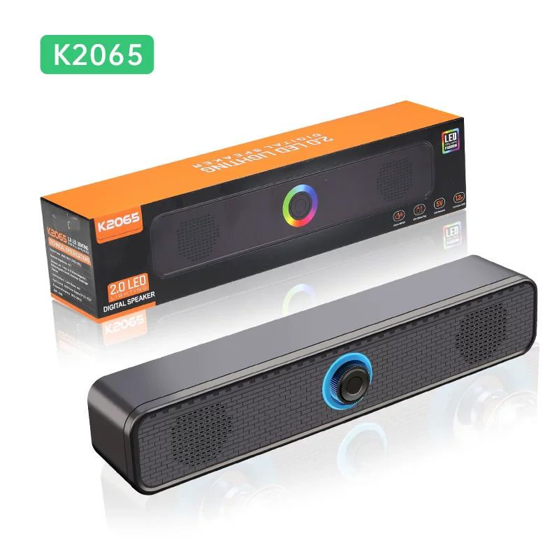 K2065 桌面有線長條音箱 低音炮音響有線USB小型式長條家用臺式電腦喇叭音箱