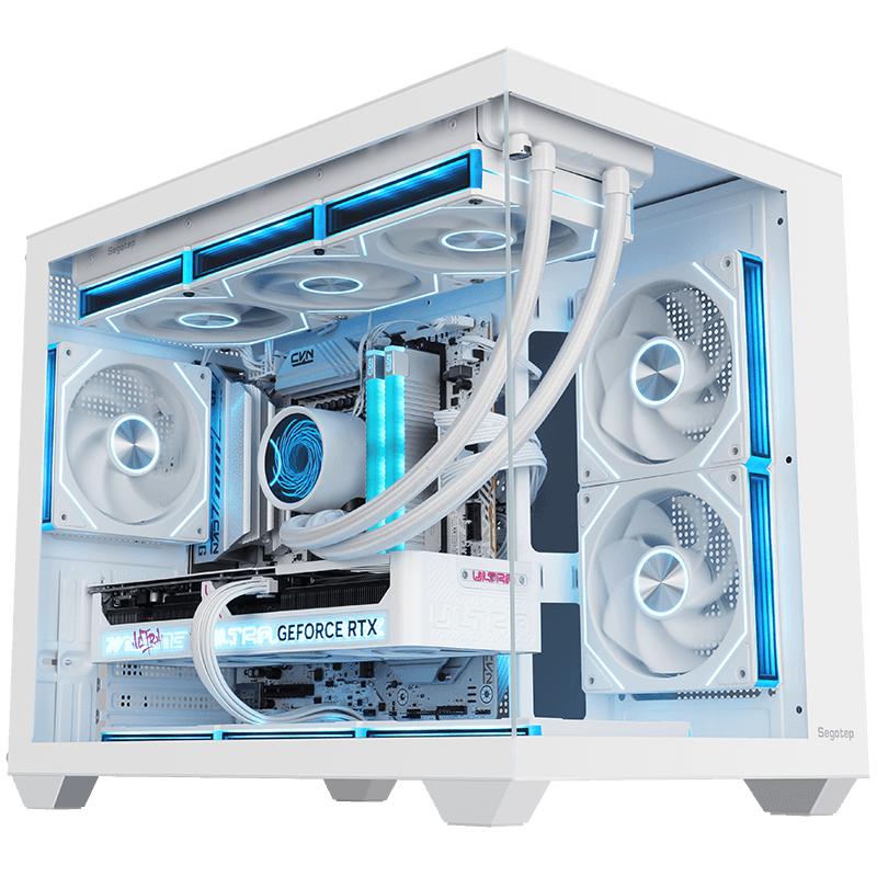 鑫谷 U503 白色：海景房 電腦機(jī)箱 支持：MATX主板，360水冷，顯卡限長40CM，風(fēng)冷限高160，9個風(fēng)扇位，