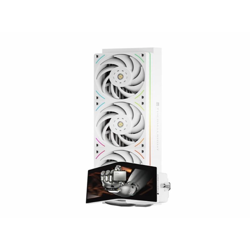 利民（thermalright）LV360 UB ARGB 白色 幽浮視界一體式水冷散熱器 CPU水冷散熱器 裸眼3D曲面屏水冷 支持神光同步