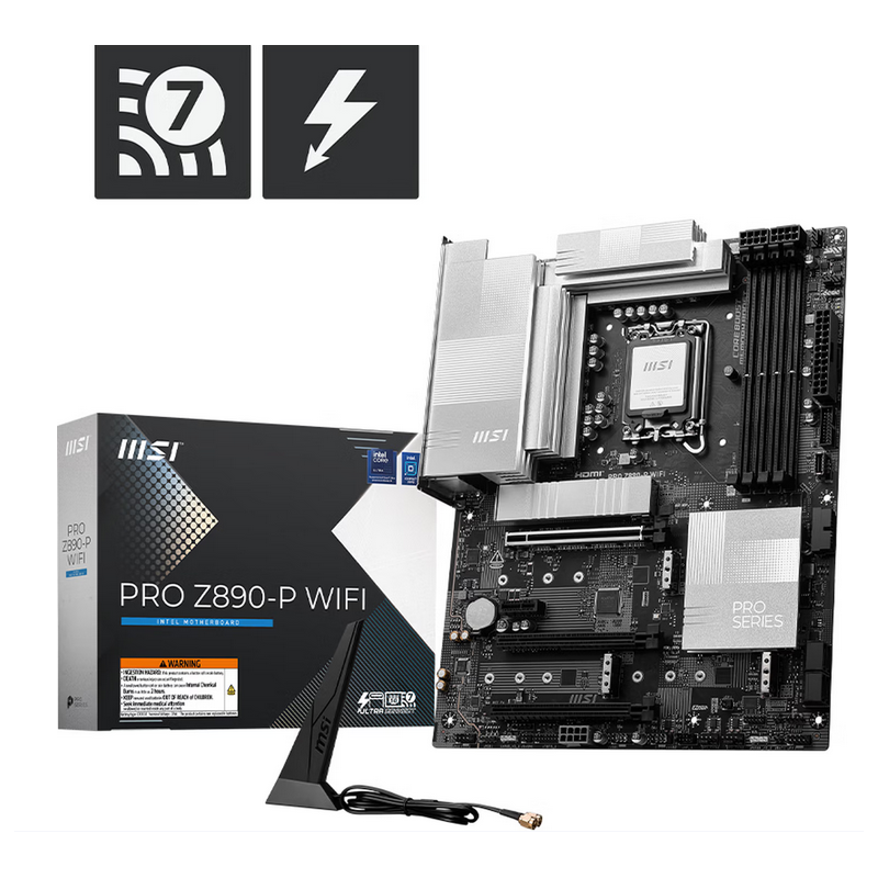 微星（MSI）PRO Z890-P WIFI7主板 5G網(wǎng)口 雷電4 支持CPU 285K/265K/265KF/245KF (Intel Z890/LGA 1851）