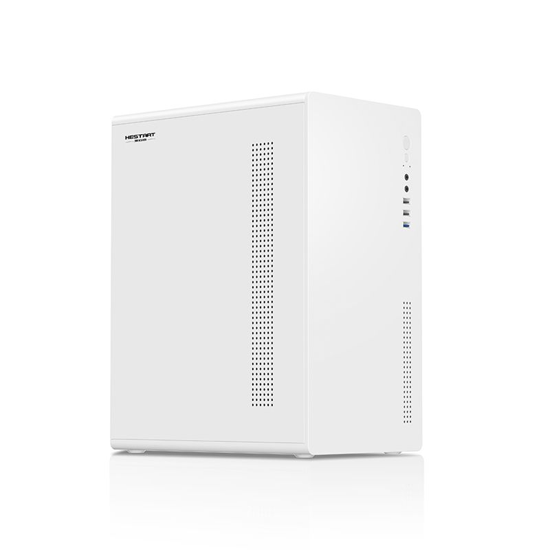 黑石塔 辦公首選白 寬體厚板材USB3.0x1.2.0x2辦公臺式機(jī)電腦機(jī)箱 M-ATX ITX主板26厘米長顯卡，支持4銅管6銅管風(fēng)扇