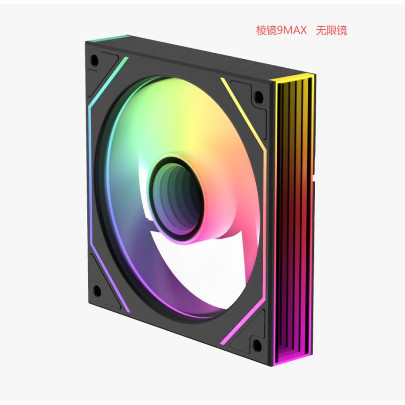 棱鏡9MAX 黑色反葉 12CM機(jī)箱風(fēng)扇 5V3針ARGB 內(nèi)8顆外16顆燈珠?轉(zhuǎn)速800-1800RPM±10%?PWM智能溫控  