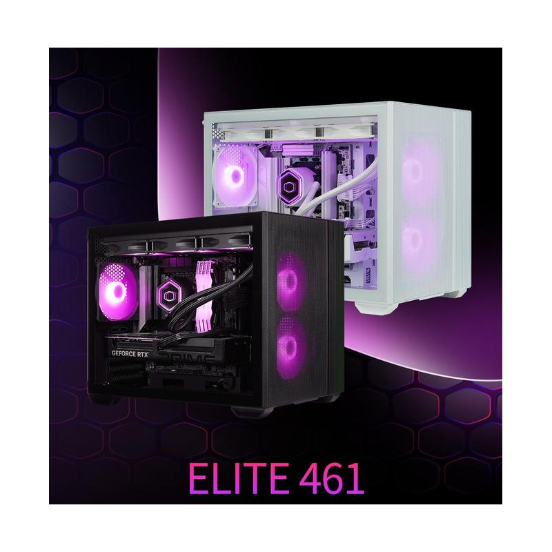 酷冷至尊 Elite 461 黑色  雙艙側(cè)透M-ATX機(jī)箱 支持360水冷/5風(fēng)扇位