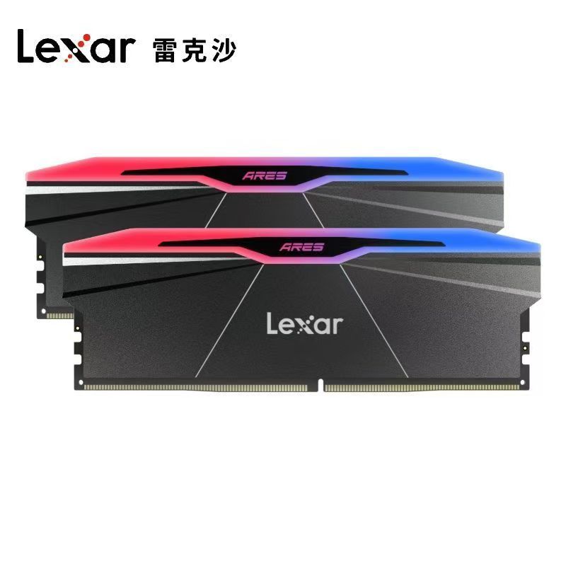 雷克沙戰(zhàn)神之刃 64G(32G*2)套裝 6400 C42 黑色 DDR5 RGB內(nèi)存條 長鑫顆粒 雙平臺