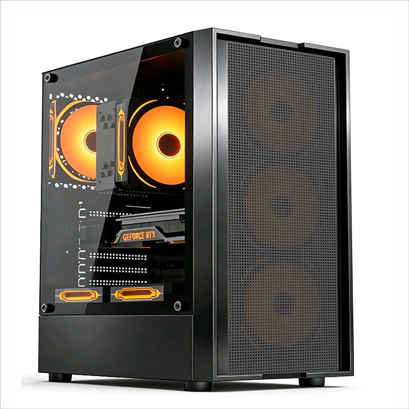 威盛 極風(fēng)黑色 鋼化玻璃側(cè)透電腦機(jī)箱 支持ATX、M-ATX、ITX主板 支持大板