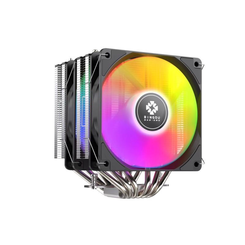 冰度  BD600 RGB 六熱管12厘米雙塔雙風(fēng)扇 支持/1150/1151/1155/1156/1366/1200/1700/AM5/AM4/AM3