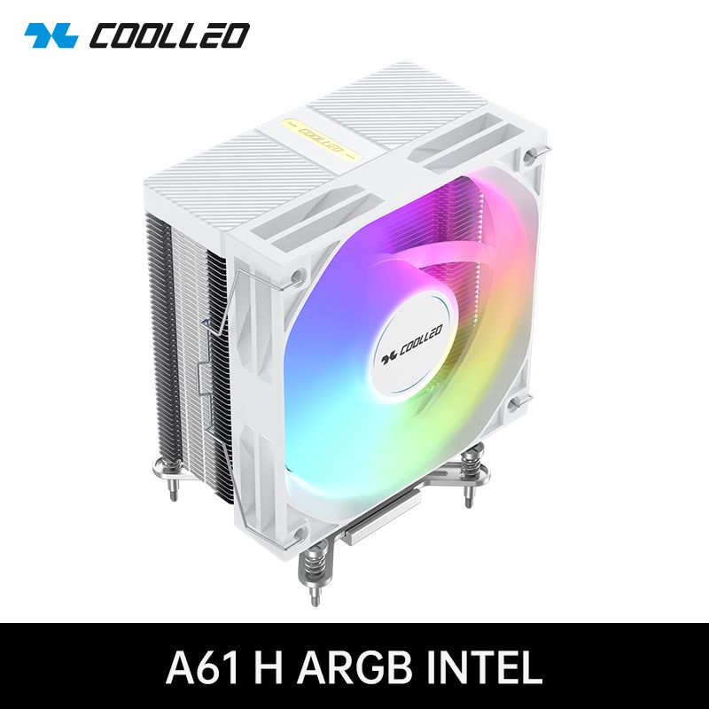 酷里奧 A61 H ARGB 英特爾 白色ARGB 單塔6熱管高效散熱器 直觸工藝 僅支持1851/1700/1200/115X 塔體高152mm