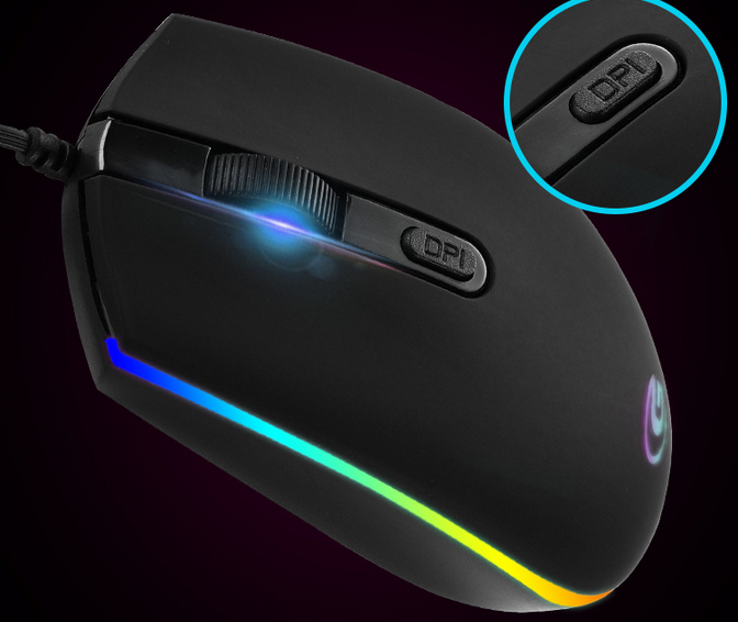 冰狼bl-w1 rgb发光游戏鼠标 黑色