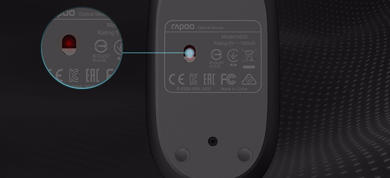 雷柏(rapoo) n200 有线电脑鼠标 黑色