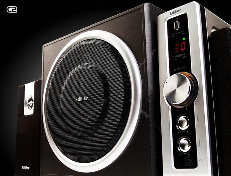 漫步者 c2 多媒体音箱 黑色 电脑音响 2.1低音炮家用