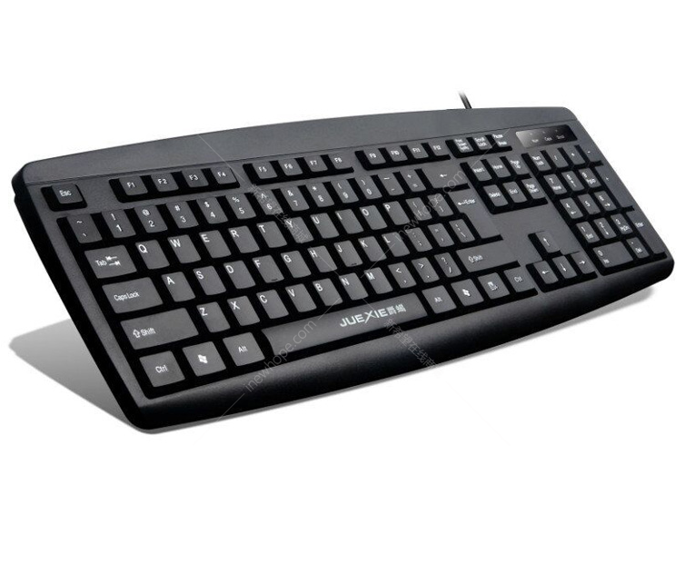 桌面精灵 jk-205 usb有线键盘 黑色 家用办公商务防水台式机电脑键盘